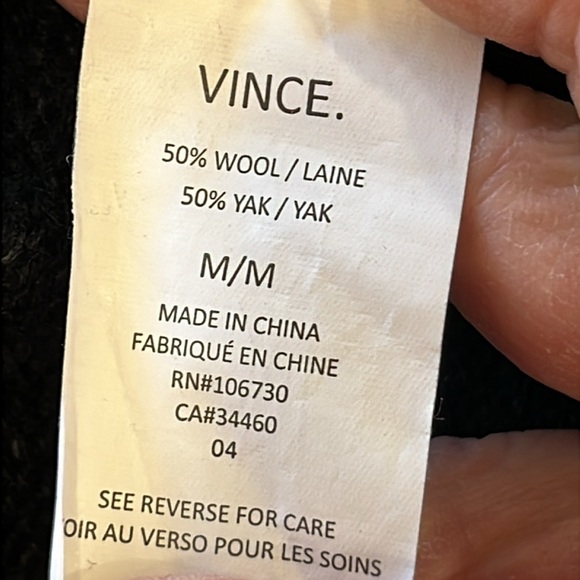 VINCE. long wool/yak hooded sweater - Picture 10 of 10